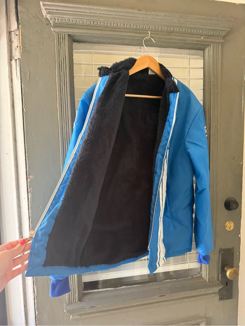 Vintage 1970s Ford Shelby Cobra Racing Blue Stripe Men’s Jacket